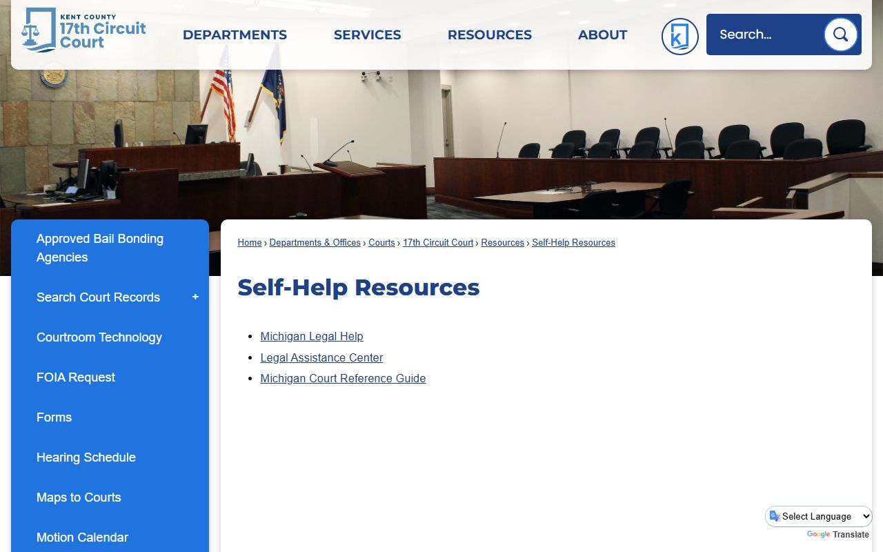 Kent County self-help resources for clerk of the court records