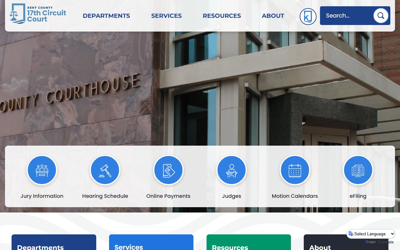 Kent County 17th Circuit Court official page for court records
