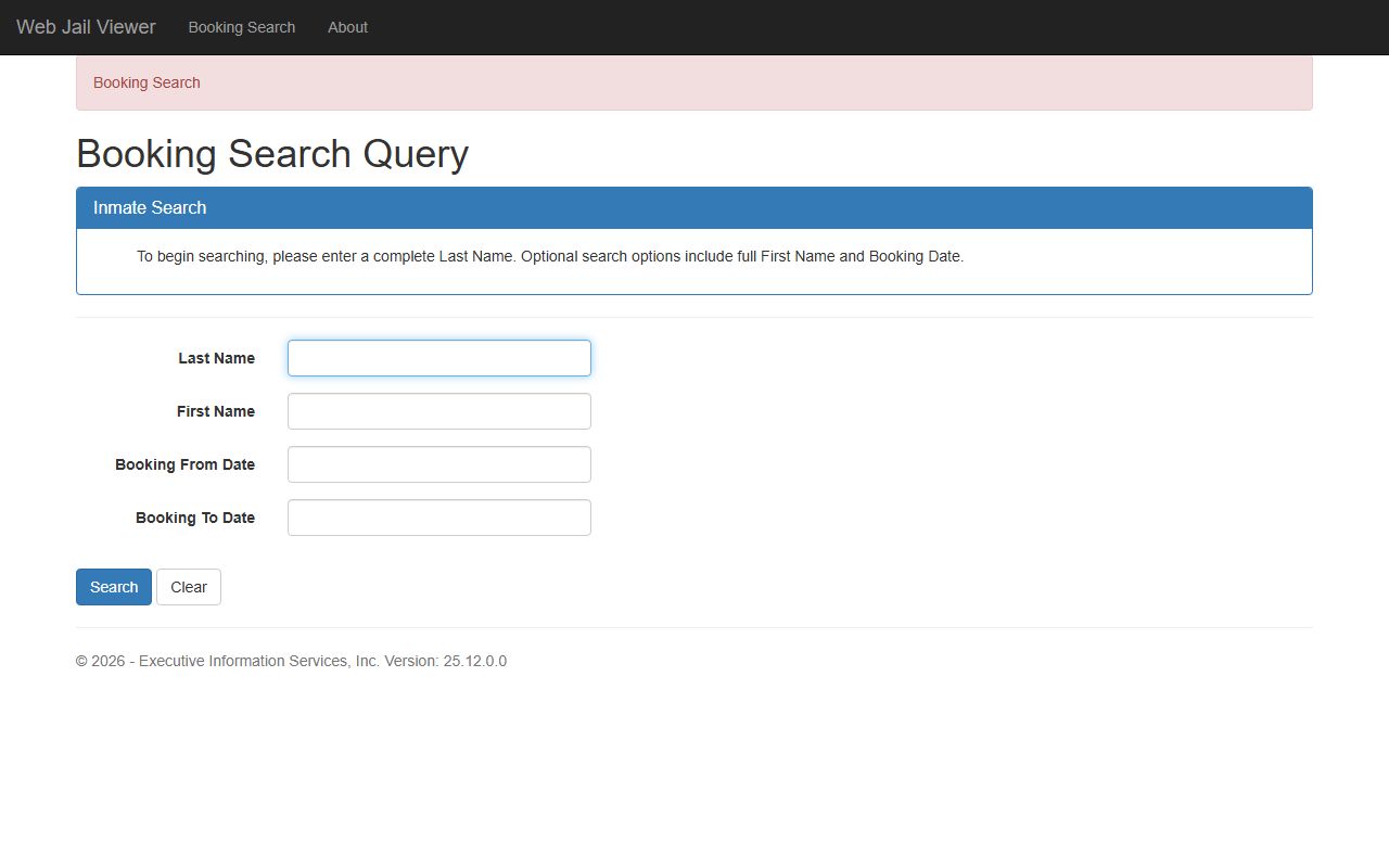 Kent County Web Jail Viewer booking result endpoint for inmate search