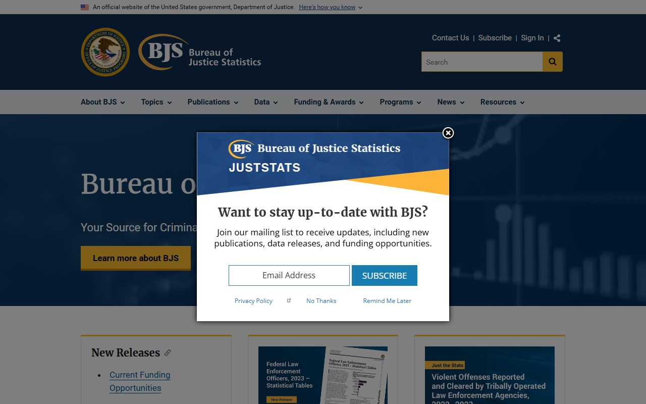 Kent County jail population data on the Bureau of Justice Statistics jail program portal