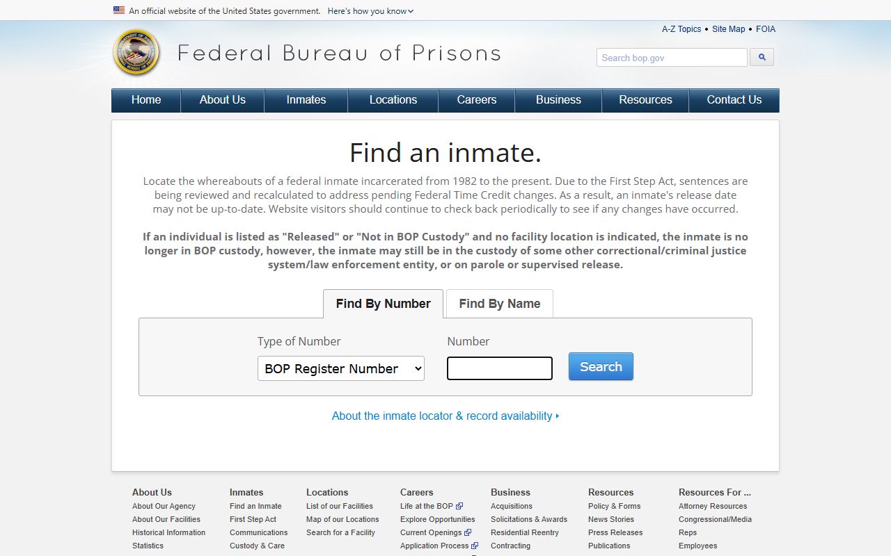 Kent County released inmate search through the BOP inmate locator